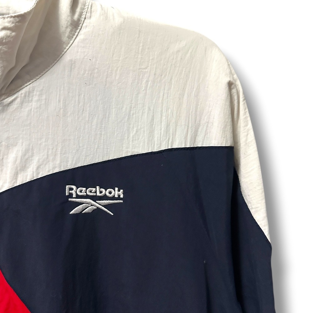 Reebok Classic Vector Tracktop Windbreaker Jacket Navy White Red Men's M Retro - Picture 3 of 8